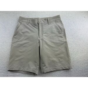 Under Armour UA Matchplay Shorts Mens Sz 32 Tan/Beige 9.5" Golf Wicking "STAINS"